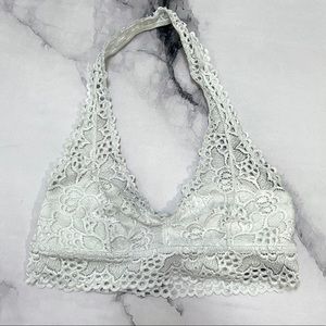 Lightly Lined Lace Halter Bralette